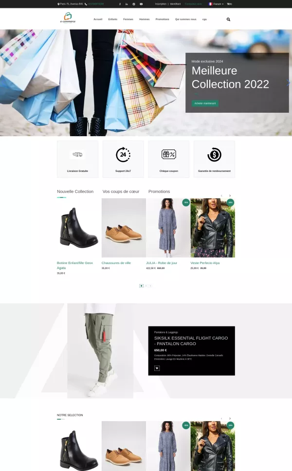 Template site web ecommerce