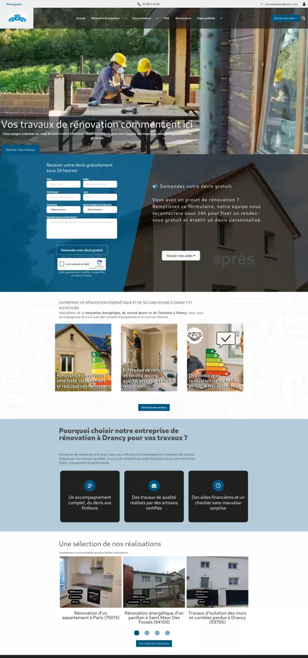 Template site web rénovation